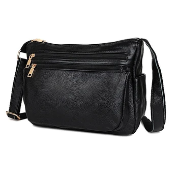 

Famous design women bag Genuine leather shoulder bag ladies crossbody bag square five zipper pocket first layer leather handbag
