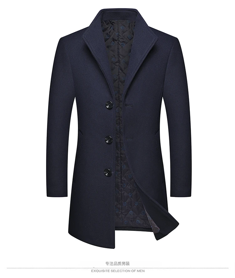 Trench-coat Homme Noir - Col Entaillé, Boutonnage Simple, Coupe-vent, Taille Regular