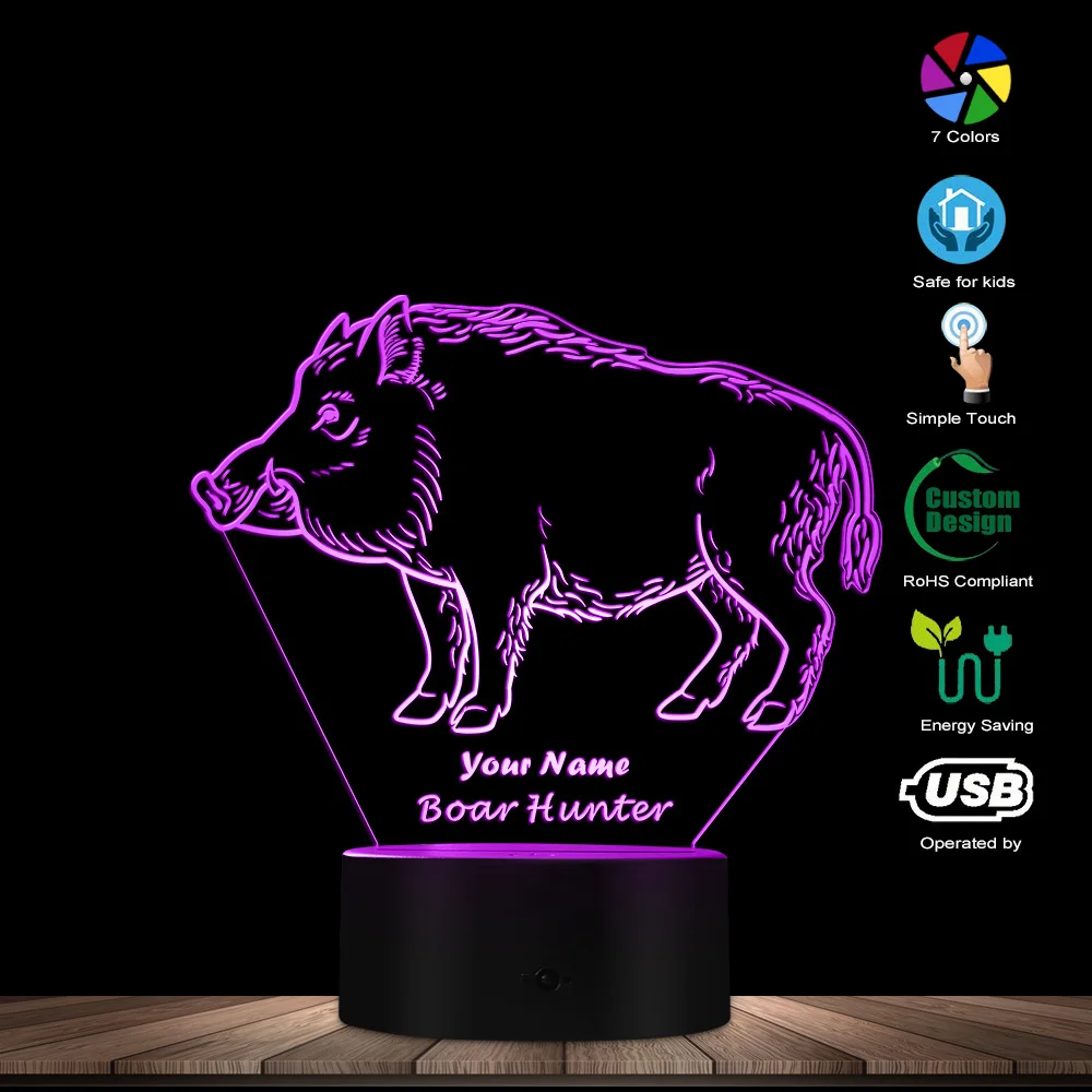 Hunter 3D Lamp C Охотник светодиодный неоновая вывеска для организаций и магазинов многоцветный светодиодный светильник ing Wall Art Охота настенная вывеска для Прохладный светильник человек пещера светильник, украшение в виде - Цвет: Hunter 3D Lamp C