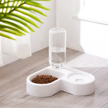 

Cat Dog Automatic Water Food Bowl Set Pet No-Spill Water Dispenser Feeding Bowl