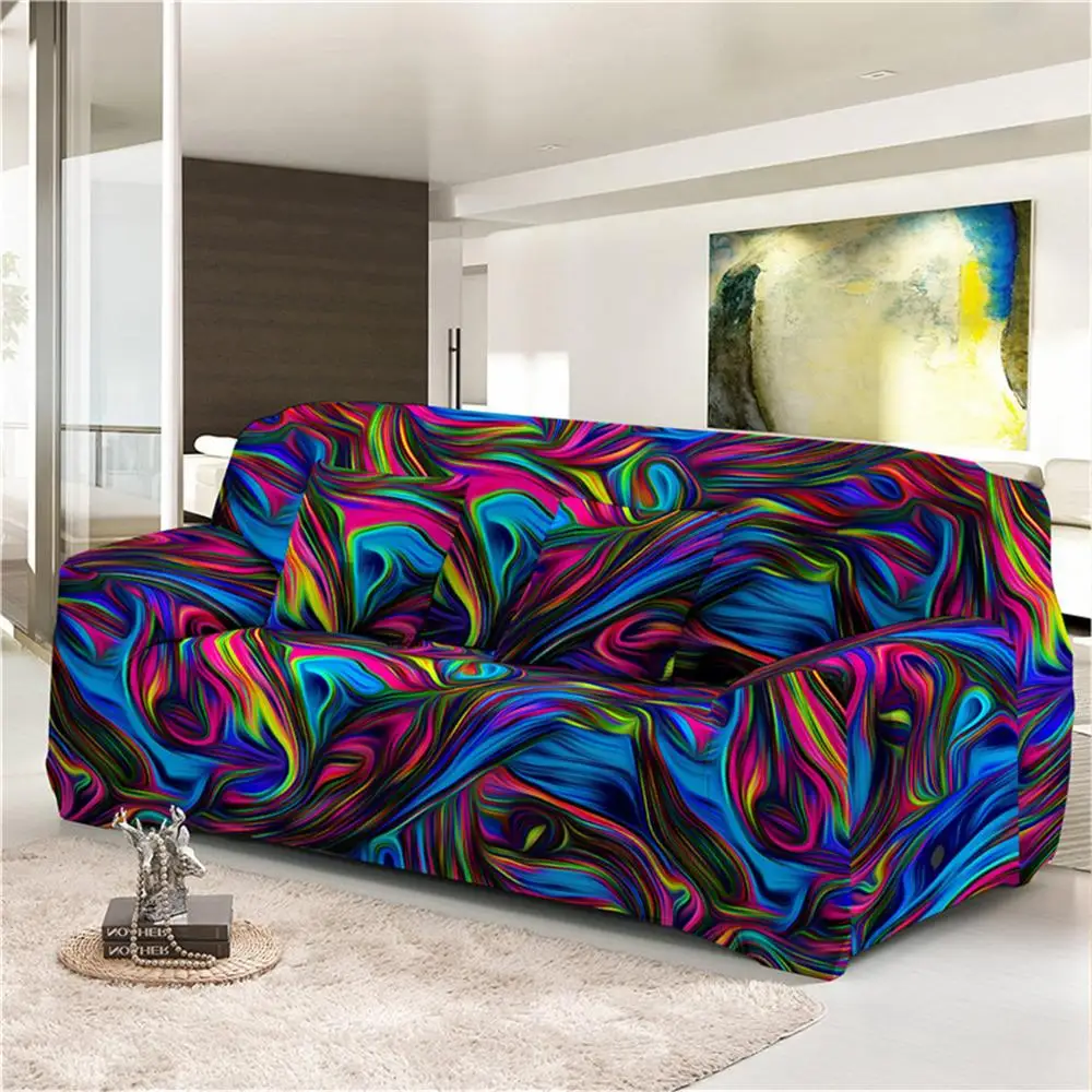 Boniu абстрактный принт все включено плотная обёрточная бумага геометрический эластичный Универсальный стрейч диван Обложка угловой диван на двоих чехлы для диванов - Цвет: SC007-1
