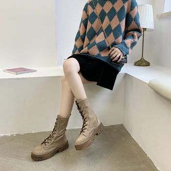 

Martin's boots in the boots anti-velvet Korean fashion boots leisure lace women's shoes fashion shoes 2019 women shoes