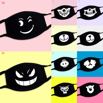 

Cartoon Expression Teeth Mouth Mask Face Fashion Cotton Windproof Face Mask Kpop Bear Mouth Face Mask Korea Anime Mask Black