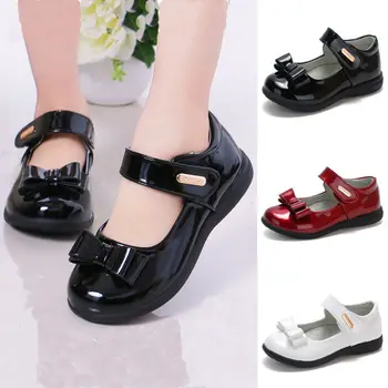 

2020 Spring Autumn New Children's Shoes Soft Bottom Black Primary Princess Shoes Kids School Dress Shoes