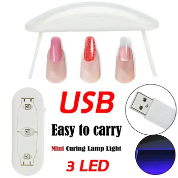 

6W White Nail Dryer Nail Gel Curing Machine USB Cable Mini LED UV Lamp Manicure Design Manicure Display DIY Tool