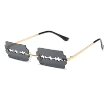 

Rectangle Women's Sunglasses Unusual Glasses Personality Funny Spoof Razor Blade Yellow Men's Sunglasses Razor For Men
