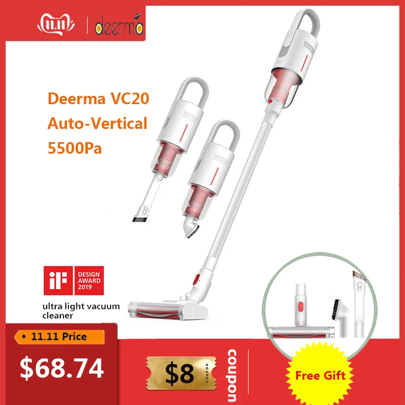 

2019 New Deerma VC20 5500Pa Handheld Cordless Vacuum Cleaner Auto-Vertical Stick Aspirator Vacuum Cleaners For Home Car