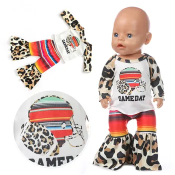

Fit 18 inch 43cm American Born New Baby Girl Doll Clothes Men's 2-piece Flared Pants Baseball Suit For Baby Birthday Gift