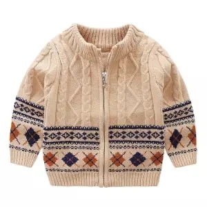 Baby Boys Sweaters Jackets Autumn Winter New Children's Print Knitted Coats Children's Boys Cardigan Coat Toddler Outwear