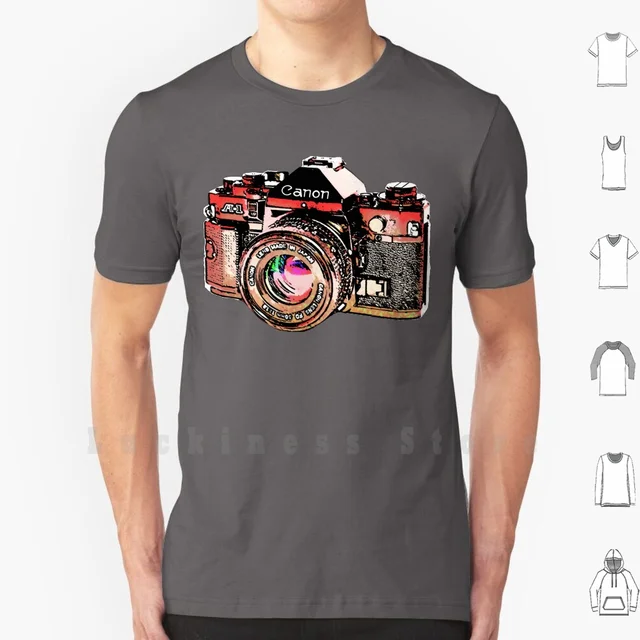 Camiseta algodón para mujer, camisa de Canon 6xl, cámara gráfica de fotógrafo, película Vintage, clásica de la vieja escuela, genial, Popular| Camisetas| - AliExpress