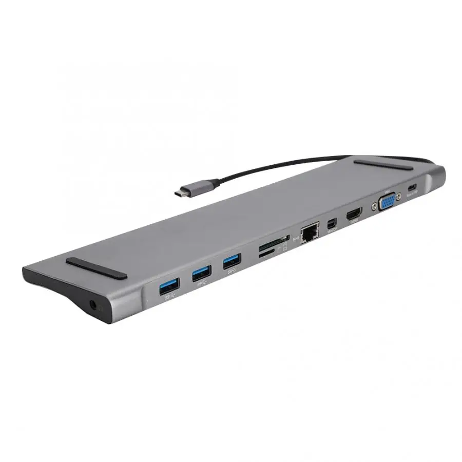 11 в 1 USB 3,1 type-C док-станция концентратор ноутбук подставка для ноутбука Настольный