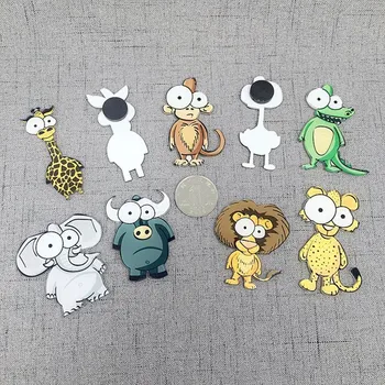 

10Pcs Creative Cartoon Animal Monkey Elephant Icon Acrylic Magnetic Stickers Fridge Magnets Home Decor Refrigerator Sticker