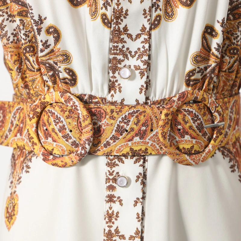 [LIVIVIO] винтажное элегантное платье макси с поясом и поясом для женщин, платья с длинными рукавами и фонариками, Женская мода осень