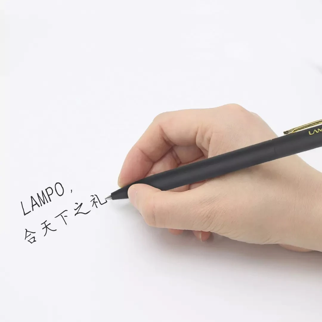 Gel Pens LAMPO Metal Sign Pens 0.5MM Black Gel Ink Pen Smooth Writing Office School Stationery Supplies