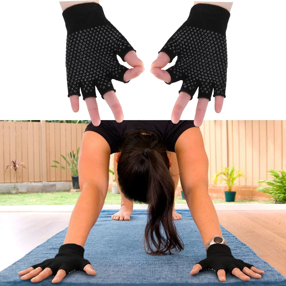 

1 Pair Yoga Sports Gloves for Women Men Gym Fitness Non Slip Training Workout Bodybuilding Half Finger Hand Protector