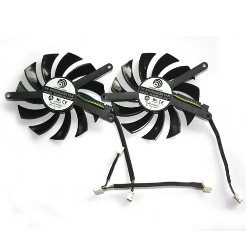 Новая мощность логика 75 мм PLD08010S12HH 0.35A кулер вентилятор для MSI GTX 460 560 570 twin frozr ii Zotac
