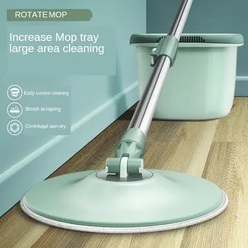 

Household Rotating Mop Drum rotating mop Home Flooring Mop Scalable floor cleaner flat mop cleaning tool mop microfiber