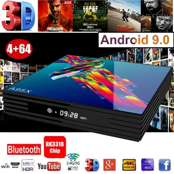 

A95X R3 RK3318 Android 9.0 4K Smart TV BOX 4GB/64GB Bluetooth 2.4G+5G Dual WiFi 100M LAN USB3.0 Netflix Google Play Youtube