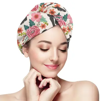 

Black Labrador Florals Pattern Print Dry hair cap