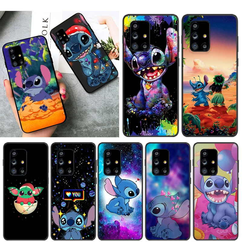 Disney Cartoon Stitch For Samsung 2 A52 A02 A32 A12 2 A51 1 A81 1 1 A31 1 A01 S Black Phone Case Phone Case Covers Aliexpress