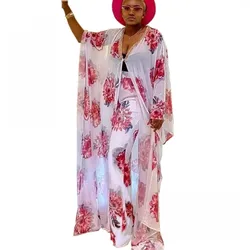 Two Piece Set For Women Dashiki African Set Chiffon Cardigan Loose Ladies Robes Matching Pant Sets Africaine Femme Clothes Fall
