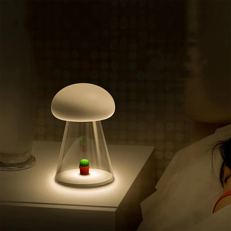 Creative music colorful atmosphere light rechargeable dimming bedroom  bedside sleeping jellyfish table lamp wireless baby's gift - AliExpress