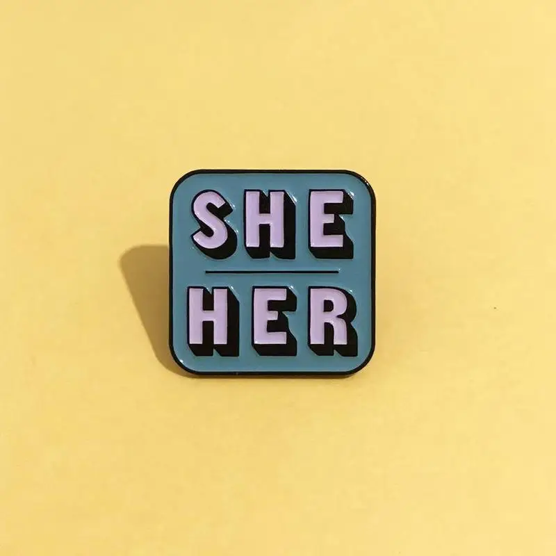 Новинка эмалированная брошь She/Her|Броши| |