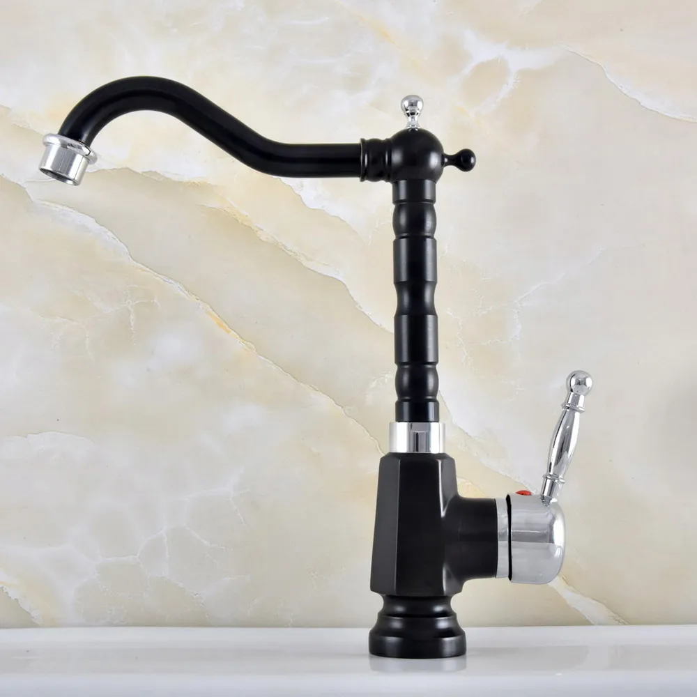 

Deck Mount Bathroom Kitchen Faucet Single Handle 360 Rotate Basin Sink Mixer Tap Brass Silver Black Hot and Cold Water Mixer Tap