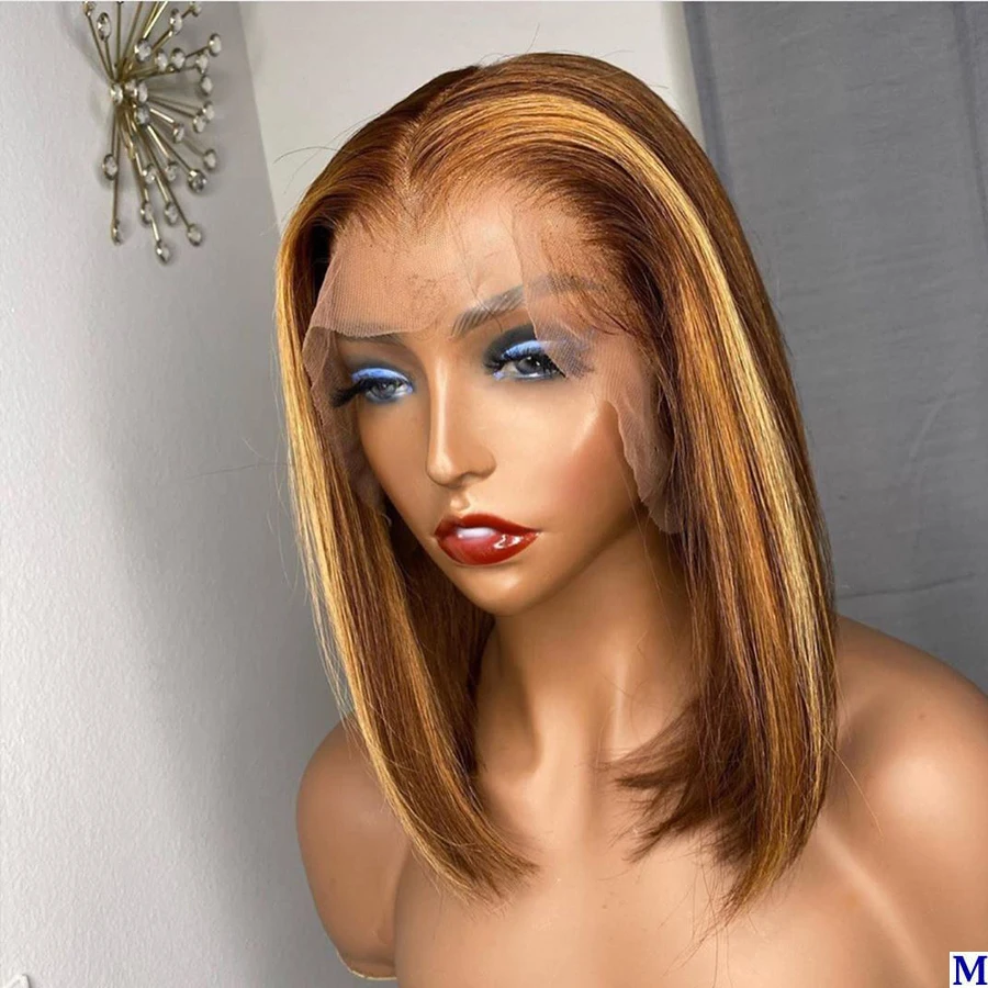 

Brazilian Short Bob Silky Straight Silk Top Full Lace Wigs 150Density Pre Plucked 360 Lace Frontal Human Hair Wigs for Women