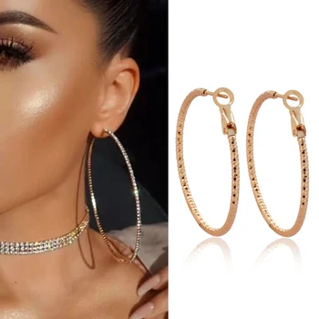 

Fashion Large Hoop Earrings for Women Starry Round Circle Ear Rings Statement Earring Jewelry Accessories Basketball Brincos
