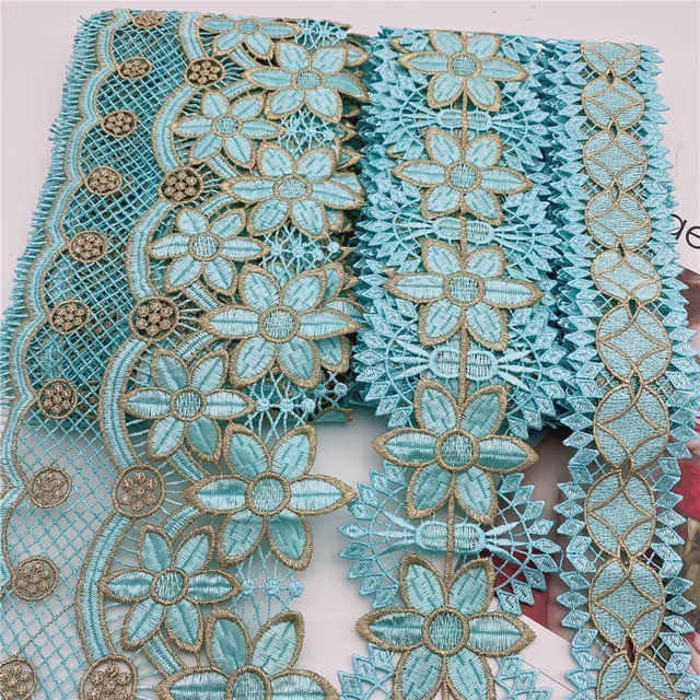 16colors in stock  Wholesale new Polyester Venise Lace suit african lace for wedding DIY crafted light green