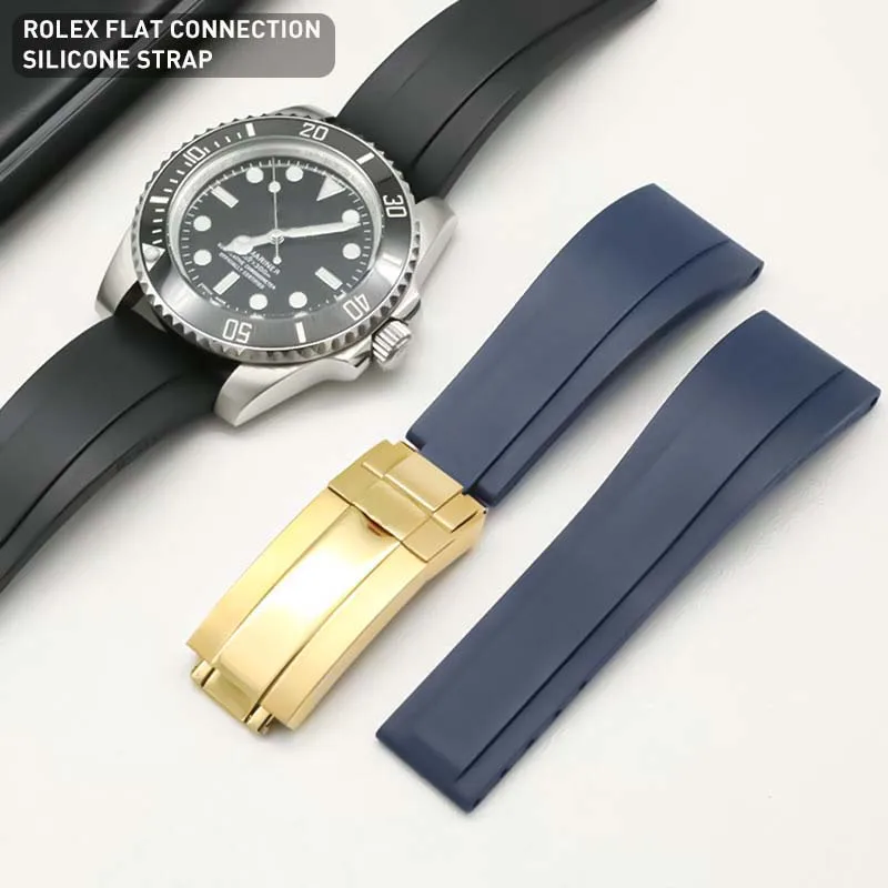 Ремешок резиновый 20 мм для часов Rolex DAYTONA OYSTERFLEX браслет из натурального силикона