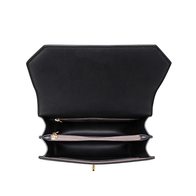 Cnoles Elegant Women Black Color Genuine Leather Crossbody Bag 6