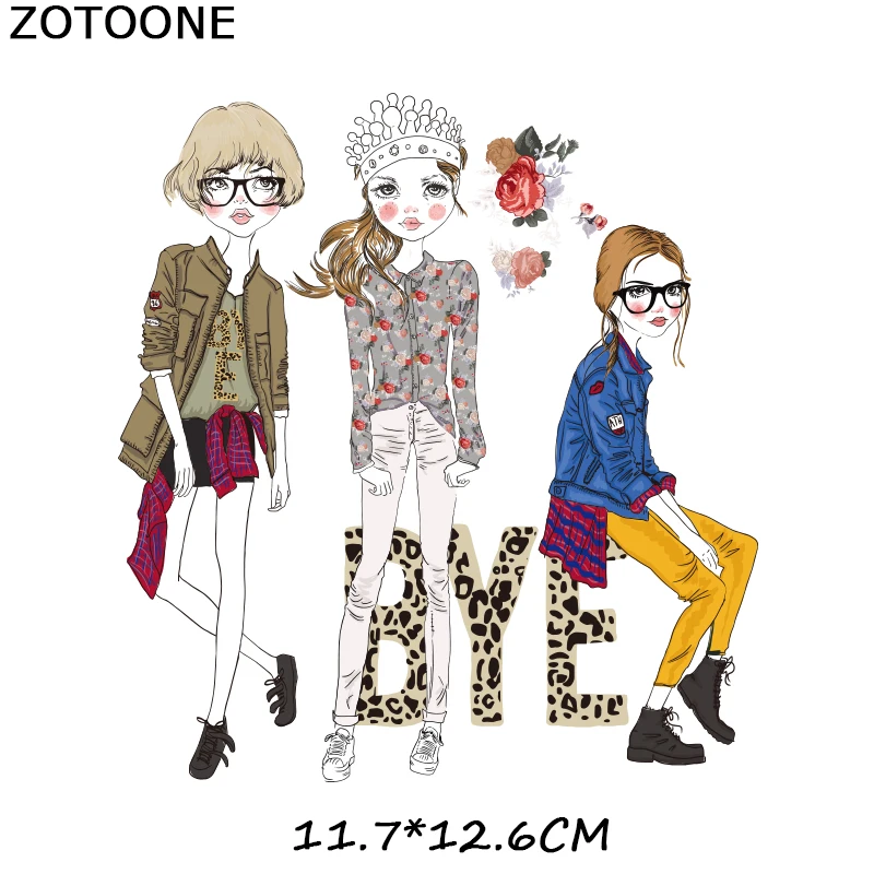 ZT1374 ZOTOONE красивые патчи для девочек наклейки для термопереноса Сделай Сам стираемые наклейки значки подарок для девочек - Цвет: ZT1374