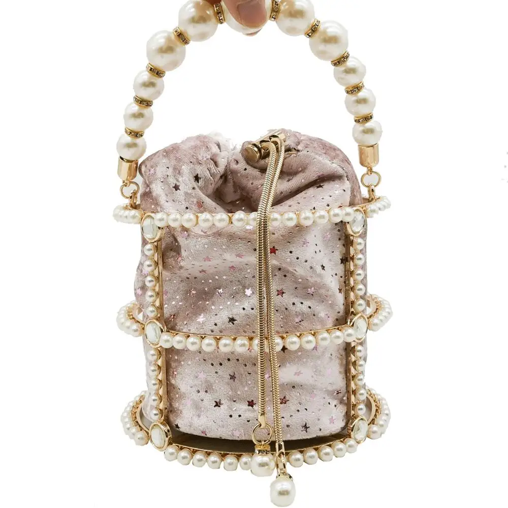 Boutique De FGG женские вечерние сумочки и сумки с жемчужинами и ручками, женские клатчи с металлической цепочкой, сумка через плечо