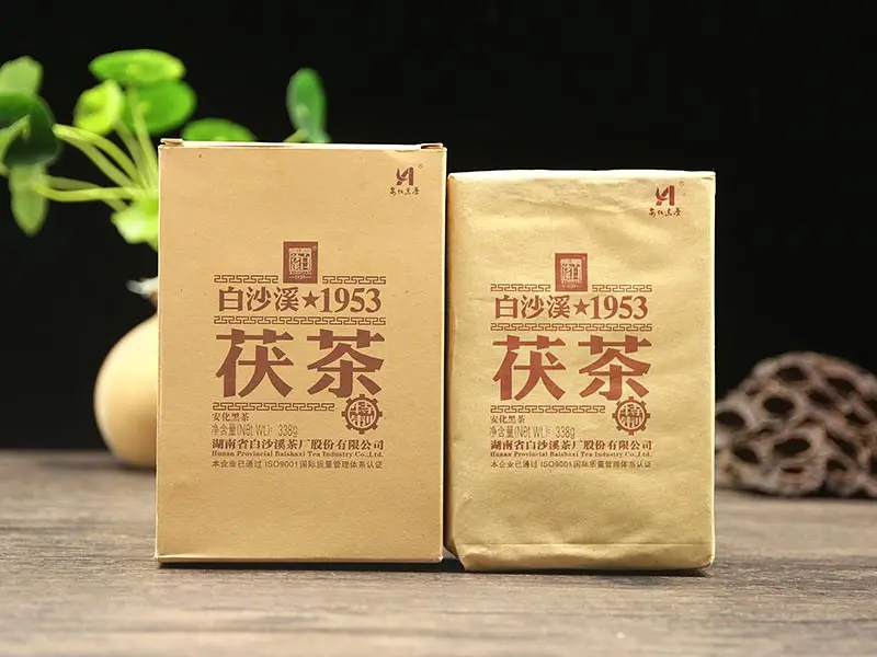 Китайский чай Baishaxi золотой цветок фу ча 1953 аньхуа Темный чай кирпичная коробка упаковочная коробка чай 338 г