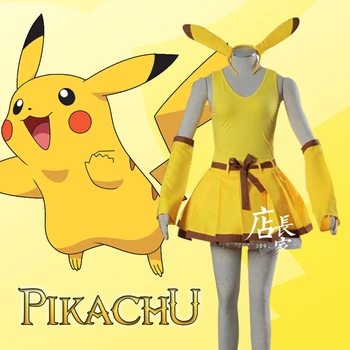 

Anime Pokemon Pikachu Cosplay Costume Christmas Party Fancy Dress Adult Carnival Halloween Costumes for Women Kid