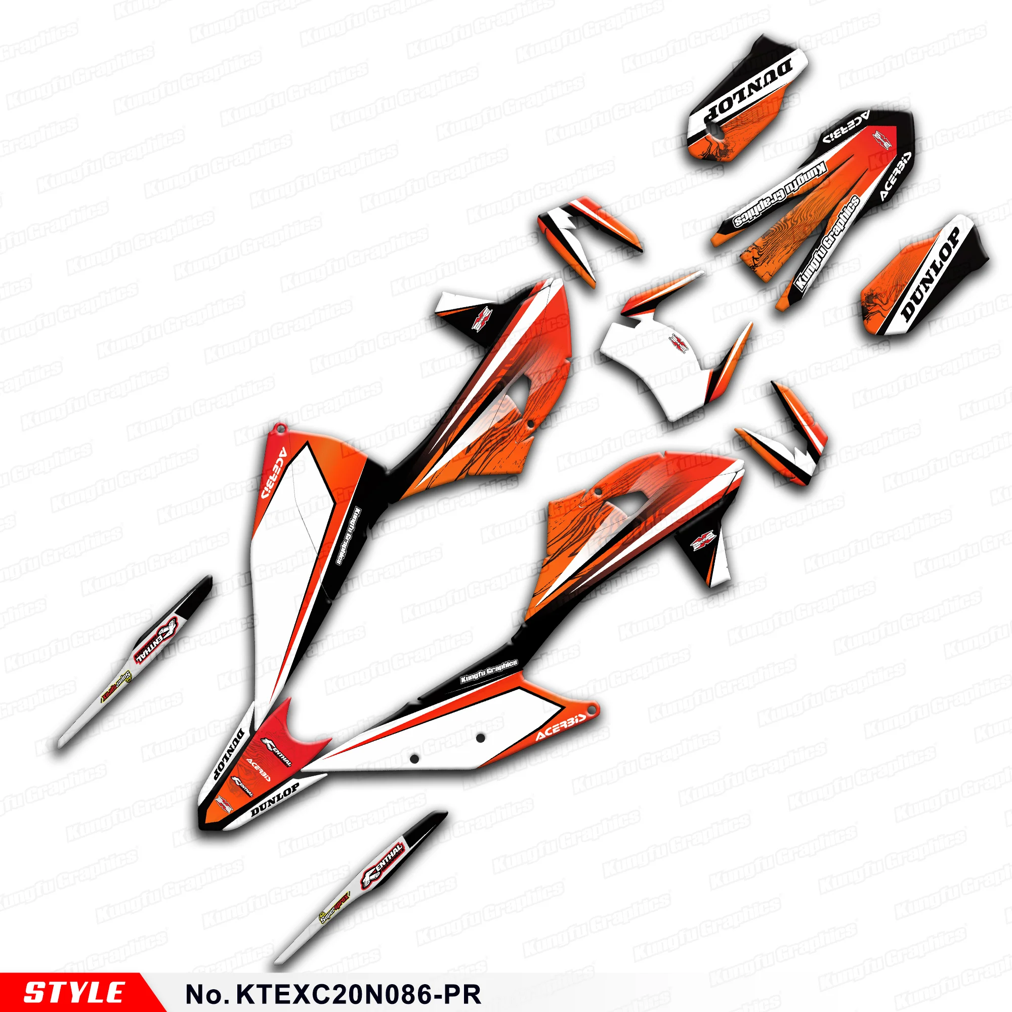 

Послепродажные виниловые Стикеры для KTM EXC Φ 150 300 500 SXF Φ 125 250 450 19 to 22, Стиль No. Φ