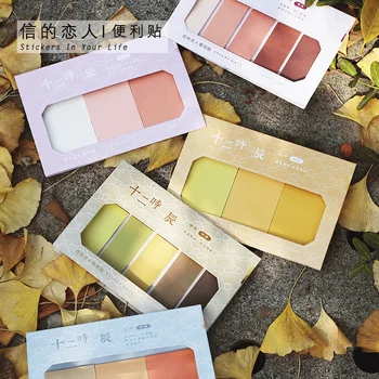 

Jianwu 3pcs Or 5pcs Time List Series Sticky Note Creative Modeling Memo Pad Retro Color Notepad School Kawaii Office Supplies