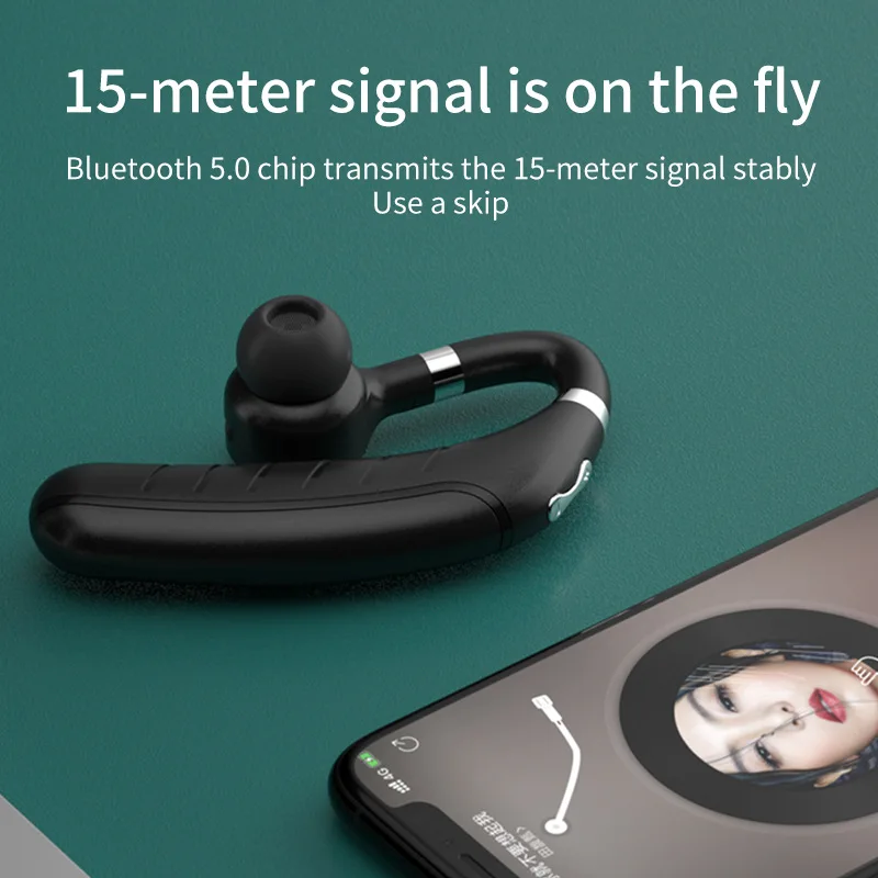 Bluetooth 5 0 Earphone Wireless Headphone Handsfree Headset Earbud With HD Microphone for Driver Sport Phone for IPhone Xiaomi