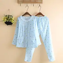 Autumn Cotton Women Pajamas Sets Sleep Set Women Pajama Long Pant Set Robe Pajamas for Female Pyjamas Sleepwear