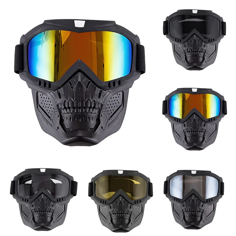 

Motorcycle Goggles Mask Windproof Skull Motocross Goggles Racing Helmet Anti-ultraviolet Dust-proof Cycling Protective Glasses