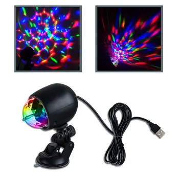 

1 Pc Auto Car Disco DJ Stage Lighting LED RGB Crystal Ball Lamp Bulb Light Ball Laser Projector Lamp Party Car Atmosphere Lamp