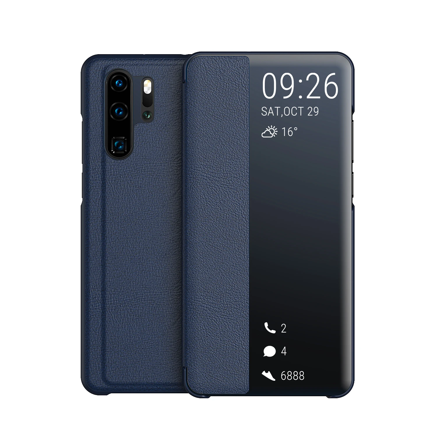 blue Прозрачный зеркальный флип-чехол для samsung s8 s9 s10 plus lite Note 8 9 10 plus, Роскошный чехол из искусственной кожи, умный чехол, чехол для телефона - Цвет: blue
