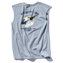 Hong Kong style жилет мужской летний корейский стиль Ulzzang свободная футболка без рукавов Мужская трендовая Базовая рубашка