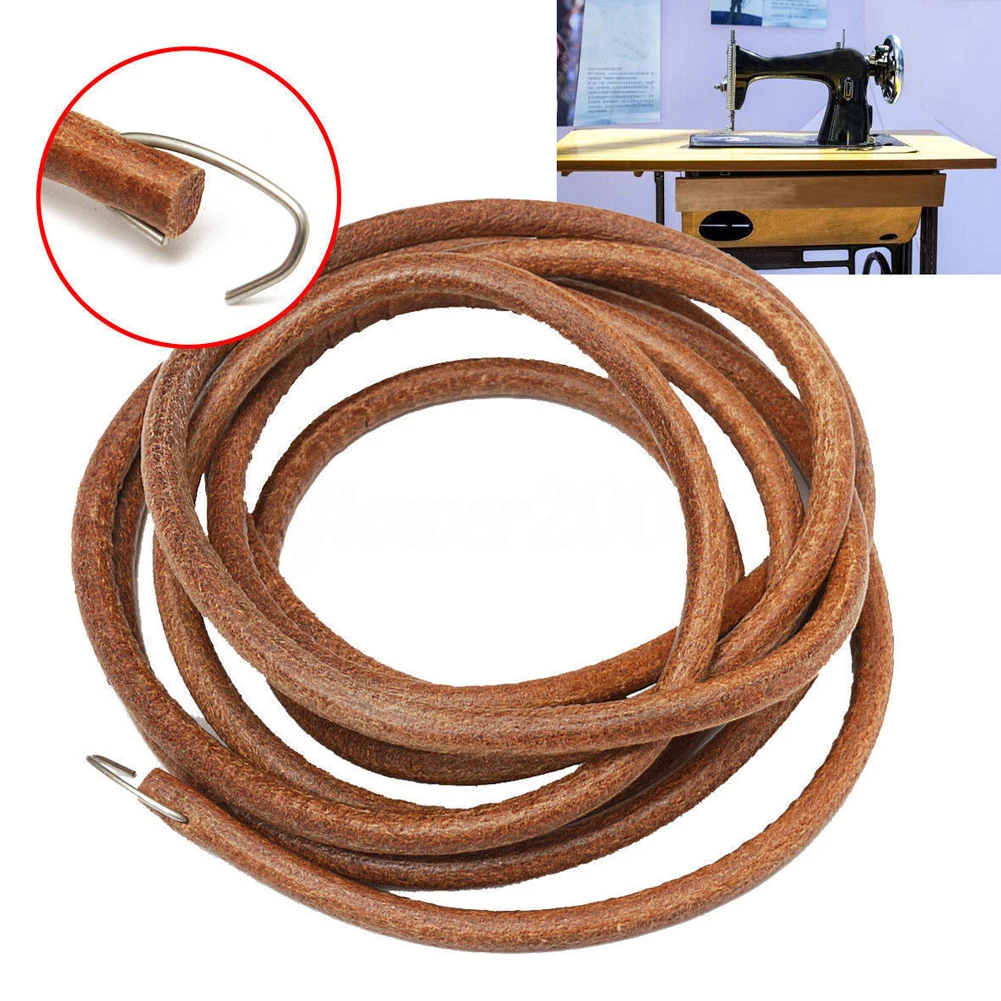 

72" 183cm Leather Belt Treadle Parts With Hook For Singer Sewing Machine 3/16" 5mm Home Household Old Sewing Machines Accessory