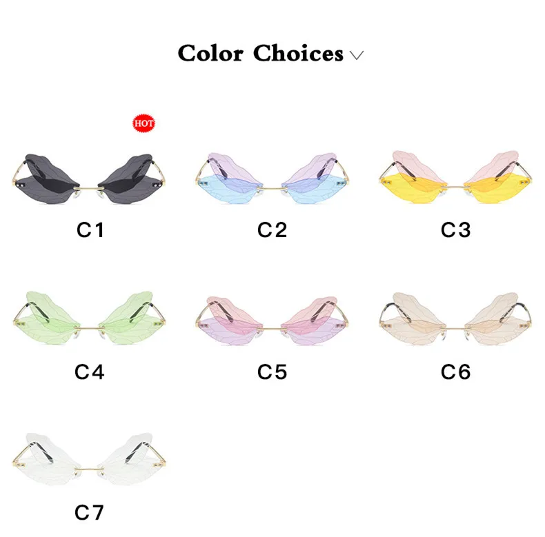 New Fashion Dragoy Sunglasses Women Men Brand Design Rimless Wave Eyewear Trending Narrow Sun glasses_voghion.com