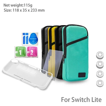 

7 In 1 Protective Carrying Hard Shell Case Portable Carry Bag Case Tempered Glass Screen Protector TPU Case for Switch Lite