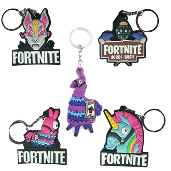 

3D Silicone Keychain Fortnites Key Ring Mini Cartoon Key Chain Anime Figure Key Holder Trinket Jewelry Kid Child Gift Accessory