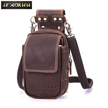 Оригинальные кожаные мужские Повседневное дизайн маленькая сумка через плечо модная сумка на талию пояс сигареты чехол " телефонные чехлы 832-db